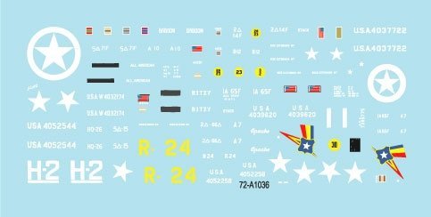 Star Decals 72-A1036 US S.P. Howitzers. M7 Priest, M8 HMC and M4 (105mm). 75th-D-Day-Special. Normandy and France in 1944 1/72
