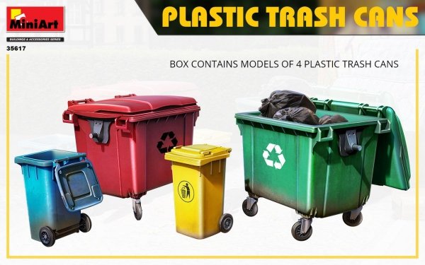 Miniart 35617 PLASTIC TRASH CANS 1/35