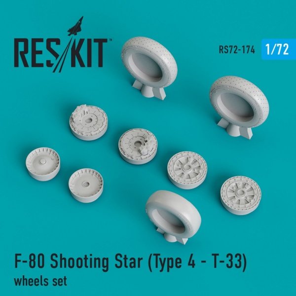 RESKIT RS72-0174 F-80 &quot;SHOOTING STAR&quot; (TYPE 4 - Т-33) WHEELS SET 1/72