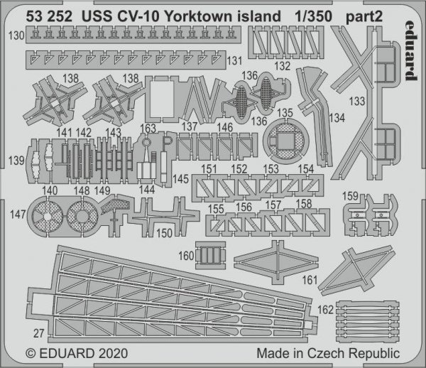 Eduard 53252 USS CV-10 Yorktown island 1/350 TRUMPETER