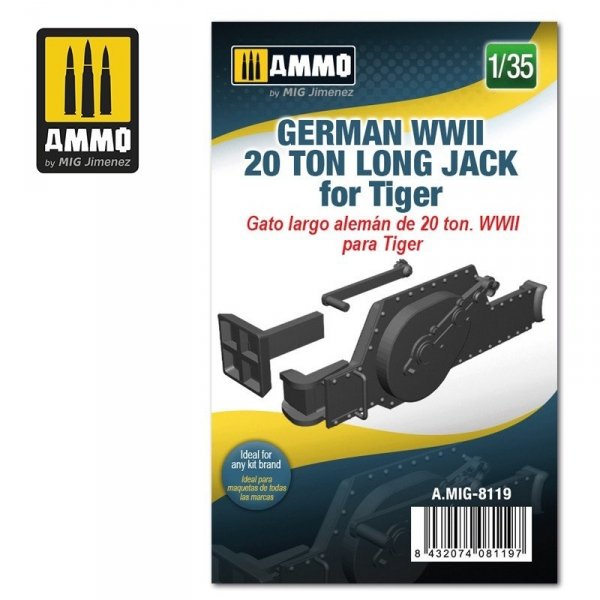 Ammo of Mig 8119 German WWII 20 ton Long Jack for Tiger 1/35