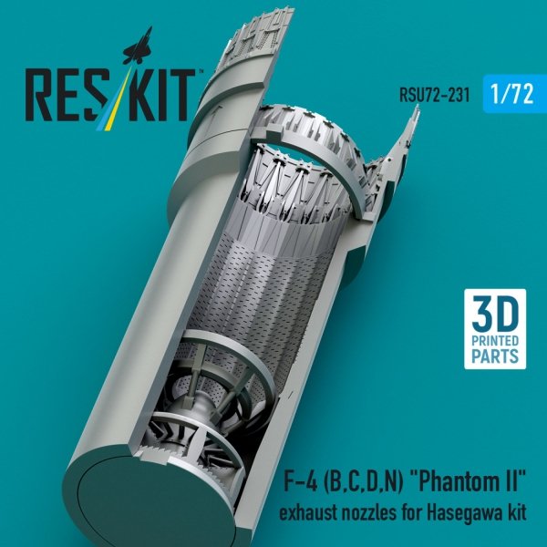 RESKIT RSU72-0231 F-4 (B, C, D, N) &quot;Phantom II&quot; exhaust nozzles for Hasegawa kit (3D Printed) 1/72