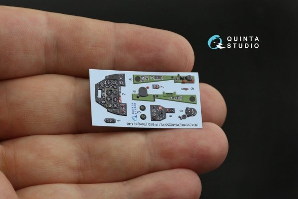 Quinta Studio QD48253 P-51D 3D-Printed &amp; coloured Interior on decal paper ( Tamiya ) 1/48