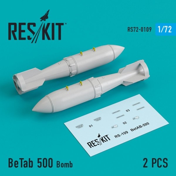 RESKIT RS72-0109 BETAB 500 BOMBS (2 PCS) 1/72