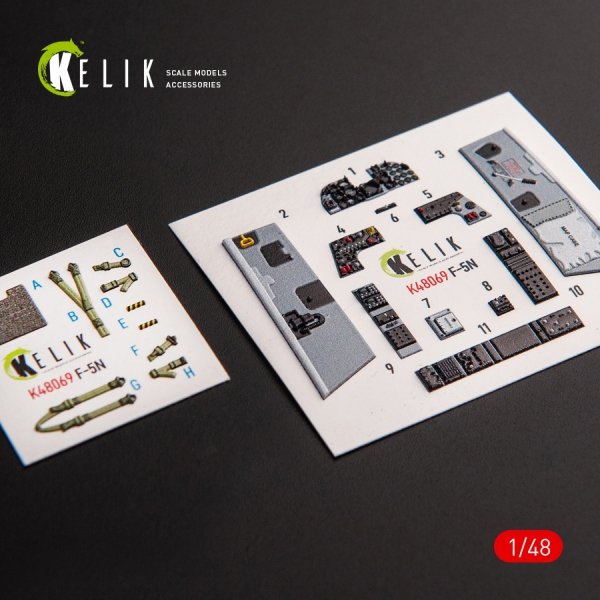 KELIK K48069 F-5N INTERIOR 3D DECALS FOR AFV CLUB KIT 1/48