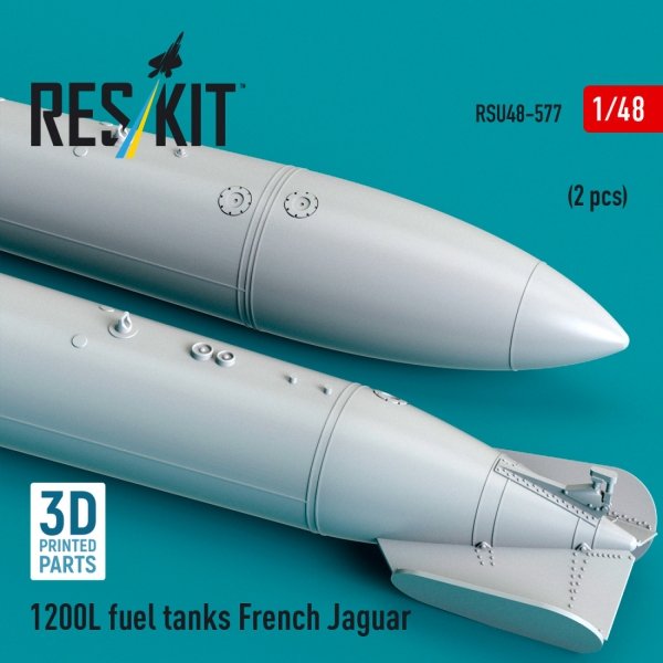 RESKIT RSU48-0577 1200 L fuel tanks French Jaguar (2 pcs) (3D Printed) (1/48)