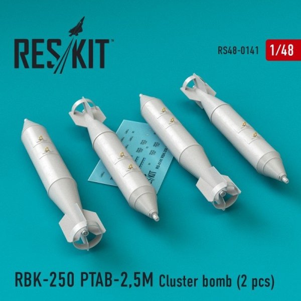RESKIT RS48-0141 RBK-250 PTAB-2,5M Cluster bomb (4 pcs) 1/48