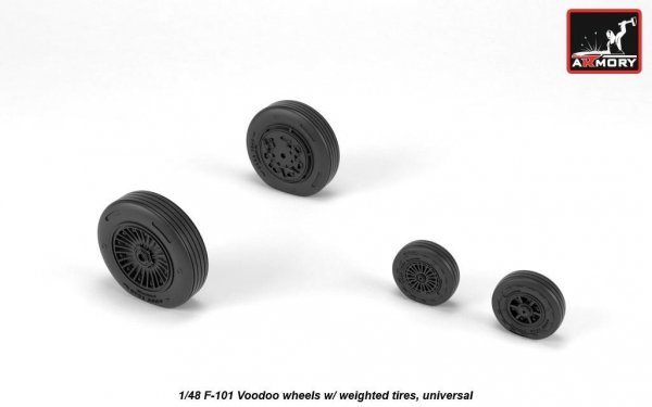 Armory Models AW48318 F-101 Voodoo wheels w/ optional nose wheels &amp; weighted tyres 1/48