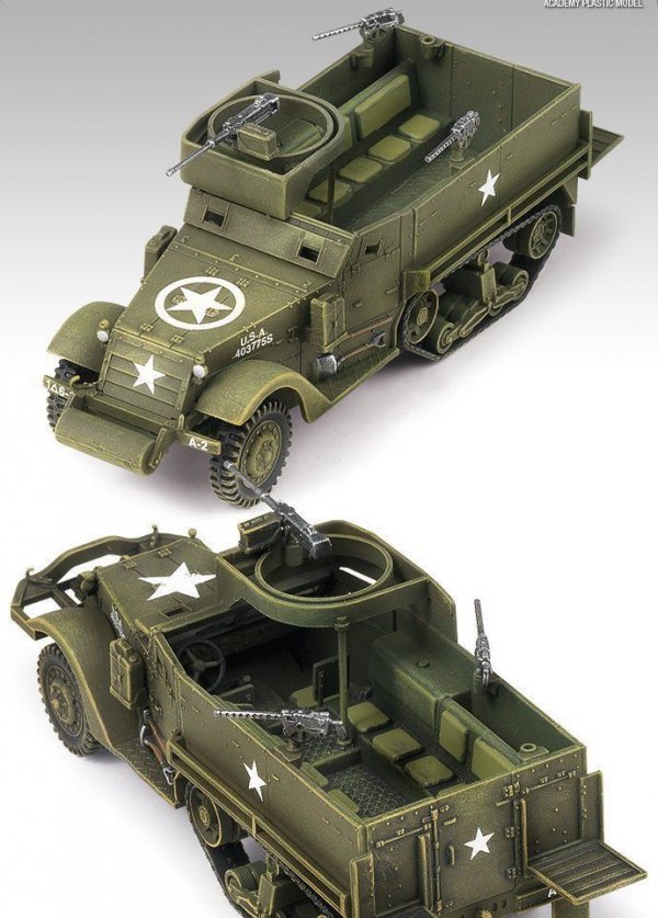 Academy 13408 M3 HALF TRACK &amp; 1/4ton AMPHIBIAN VEHICLE (1:72)