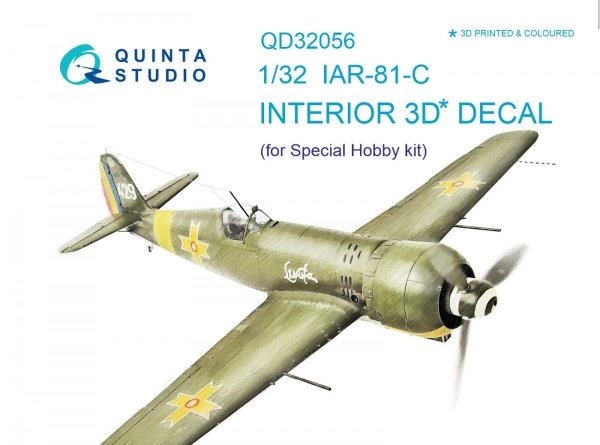 Quinta Studio QD32056 IAR - 81C 3D-Printed &amp; coloured Interior on decal paper (for Special Hobby kit) 1/32
