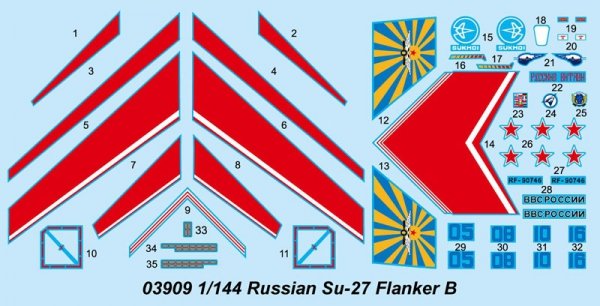 Trumpeter 03909 Russian Su-27 Flanker B 1/144