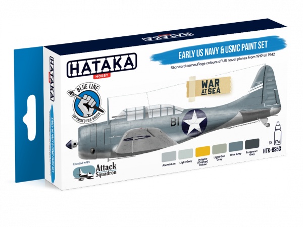 Hataka HTK-BS53 Early US Navy &amp; USMC paint set (6x17ml)