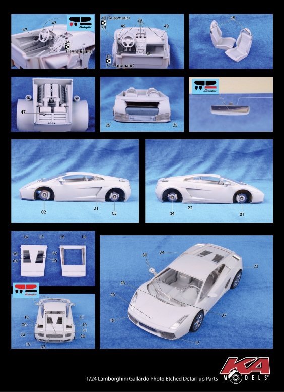 KA Models KE-24032 Lamborghini GALLARDO DETAIL-UP ETCHED PART 1/24