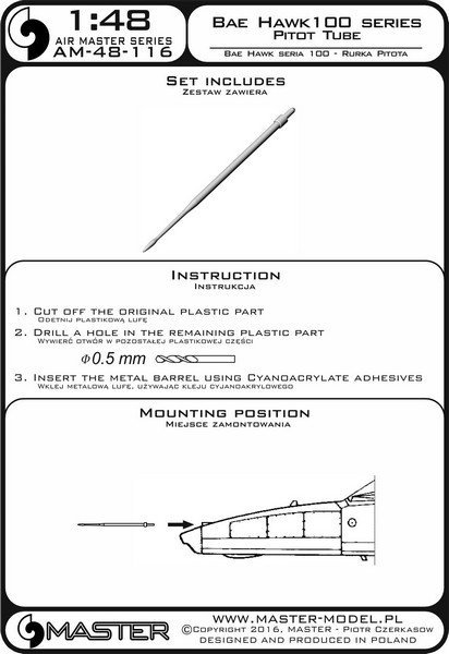 Master AM-48-116 BAE Systems Hawk 100 - Pilot Tube