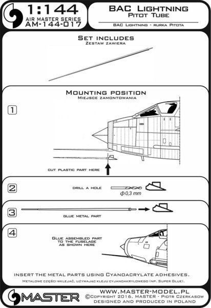 Master AM-144-017 BAC Lightning - Pitot Tube 1:144