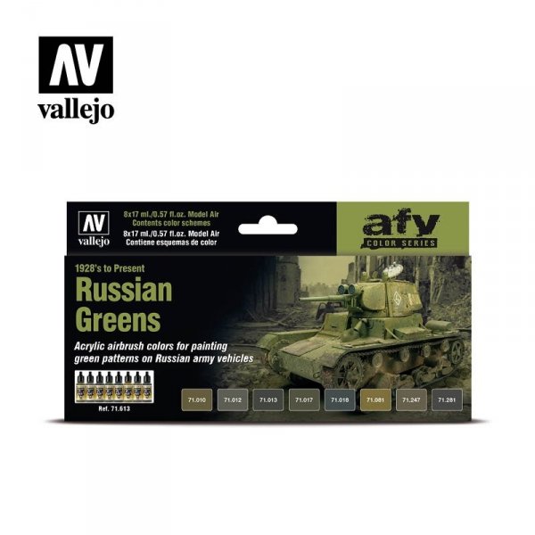 Vallejo 71613 SRussian Greens (1928’s to Present) 8 x 17ml