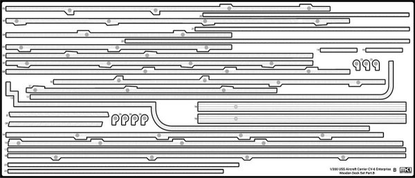 MK1 Design MD-20023 USS CV-6 Enterprise Wooden Deck for Trumpeter 1/200