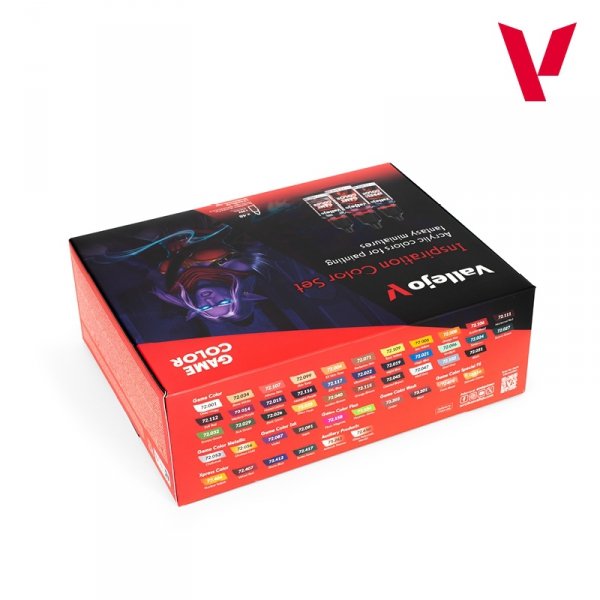 Vallejo 72182 Inspiration Color Set (User Guide )( 3 Synthetic Brushes ) - Game Color 48x18ml 