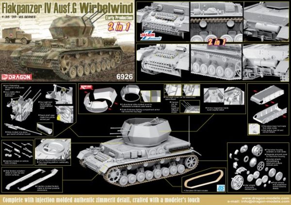 Dragon 6926 Flakpanzer IV Ausf.G &quot;Wirbelwind&quot; Early Production (2 in 1) 1/35