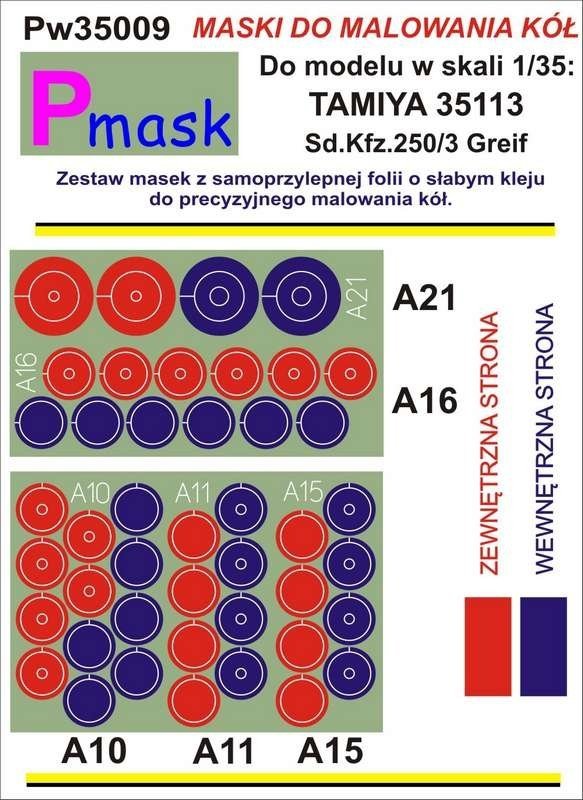 P-Mask PW35009 SD.KFZ.250/3 GREIF TAMIYA 35113 (1:35)