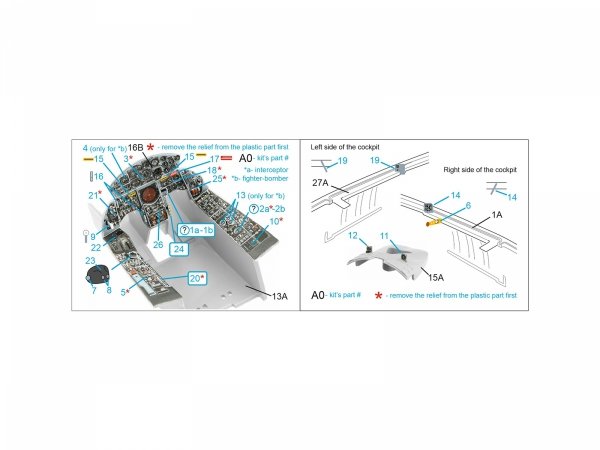 Quinta Studio QDS-32180 F-104S 3D-Printed coloured Interior on decal paper (Italeri) (small version) 1/32