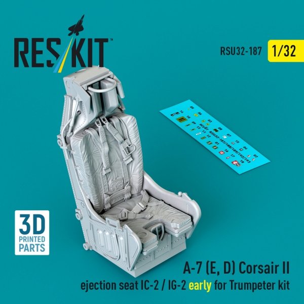 RESKIT RSU32-0187 A-7 (E, D) Corsair II ejection seat IC-2 / IG-2 early for Trumpeter kit (3D Printed) (1/32)