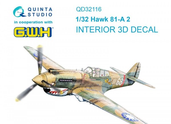 Quinta Studio QD32116 Hawk 81-A2 3D-Printed &amp; coloured Interior on decal paper (GWH) 1/32