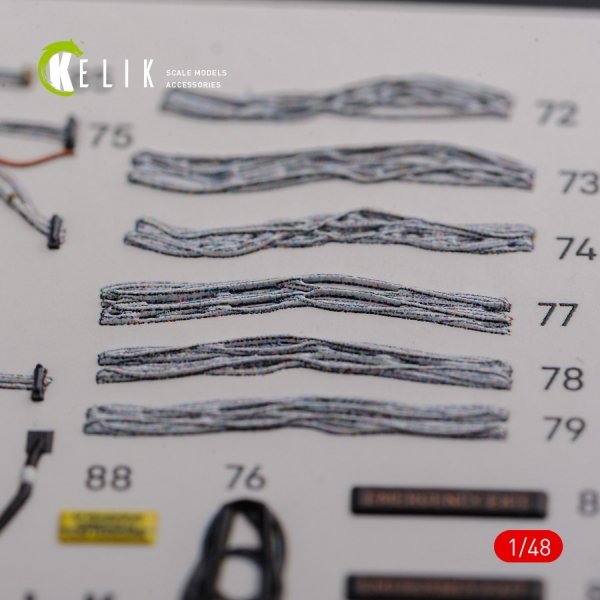 KELIK K48091 CH-46E Cargo compartment interior 3D decals for Academy kit 1/48