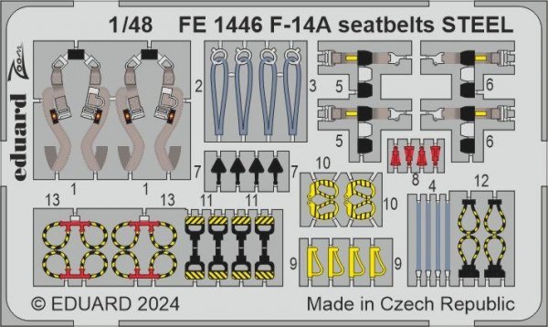 Eduard FE1446 F-14A seatbelts STEEL GREAT WALL HOBBY 1/48