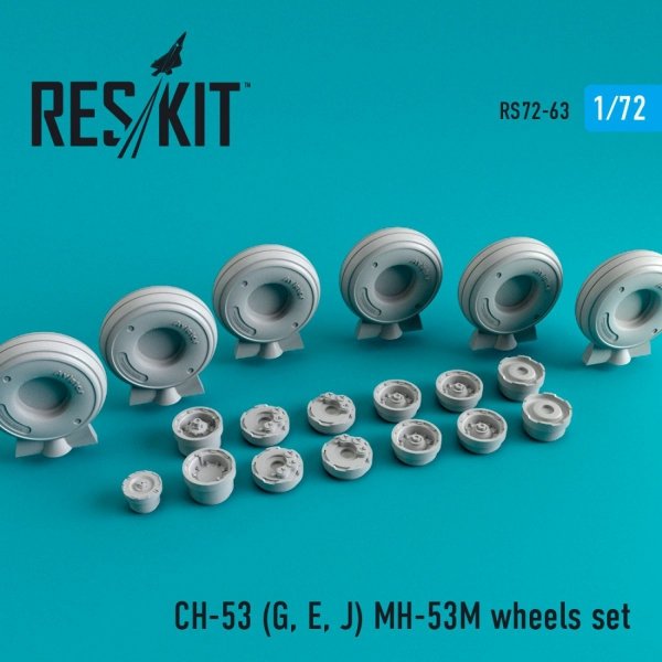 RESKIT RS72-0063 CH-53 (G,E,J)/MH-53M WHEELS SET 1/72