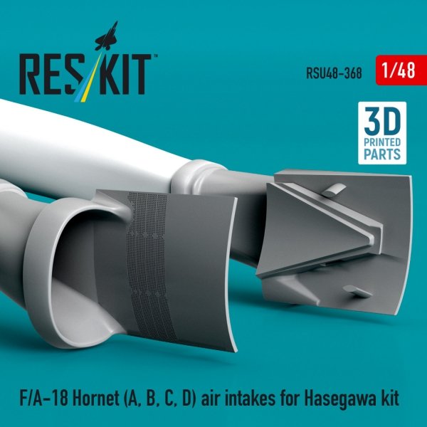 RESKIT RSU48-0368 F/A-18 Hornet (A, B, C, D) air intakes for Hasegawa kit (3D Printed) (1/48)