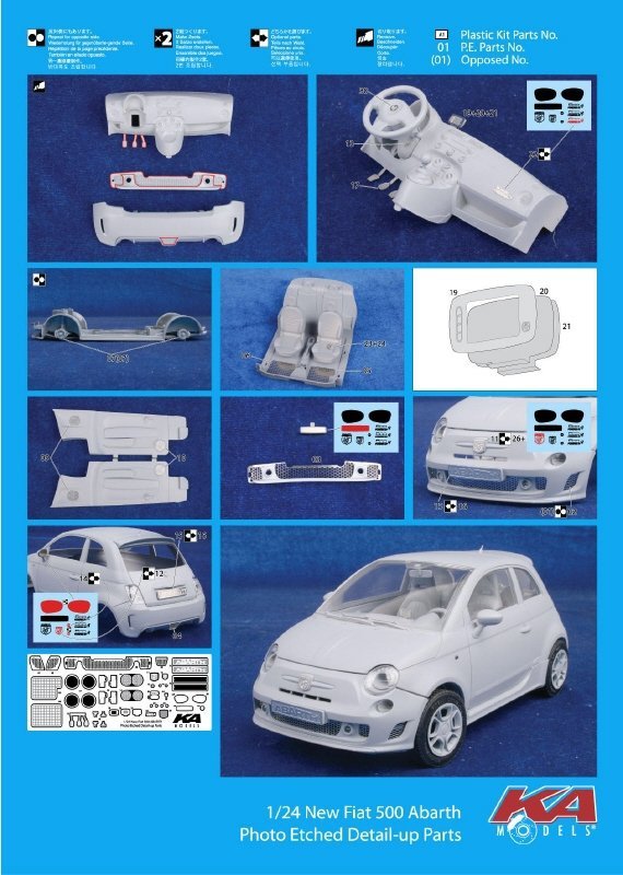 KA Models KE-24045 FIAT500 DETAIL-UP ETCHED PART 1/24
