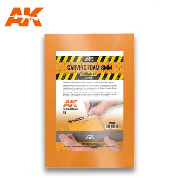 AK Interactive AK8093 CARVING FOAM 8MM A5 SIZE (pianka do rzeźbienia)