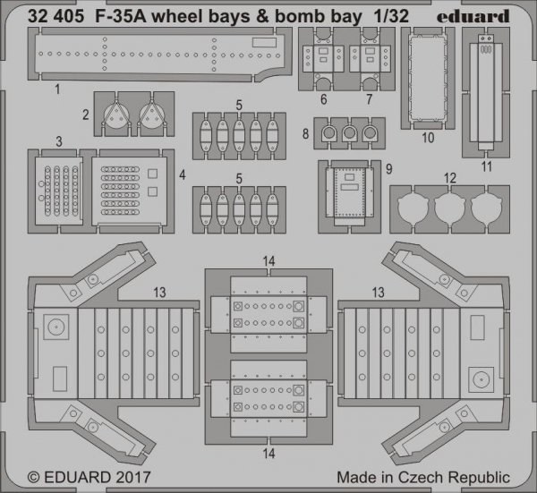 Eduard 32405 F-35A wheel bays &amp; bomb bays F-35A wheel bays &amp; bomb bays ITALERI 1/32