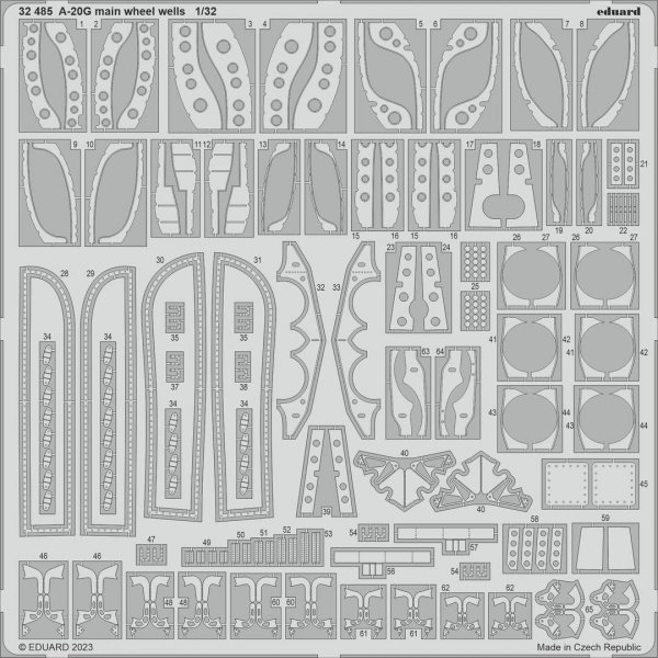 Eduard 32485 A-20G main wheel wells HONG KONG MODELS 1/32