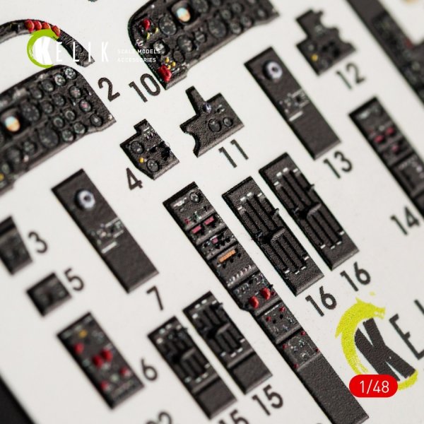 KELIK K48055 IA-58 PUCARA INTERIOR 3D DECALS FOR KINETIC KIT 1/48