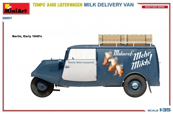 MiniArt 38057 TEMPO A400 LIEFERWAGEN. MILK DELIVERY VAN 1/35