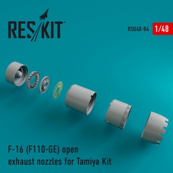 RESKIT RSU48-0084 F-16 (F110-GE) open exhaust nozzles for Tamiya kit 1/48
