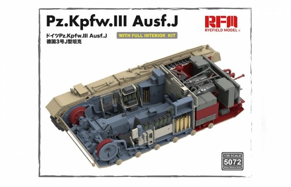 Rye Field Model 5072 Pz.Kpfw.III Ausf.J FULL INTERIOR 1/35