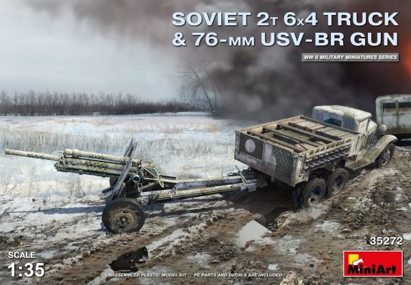 MiniArt 35272 SOVIET 2T 6X4 TRUCK &amp; 76-mm USV-BR GUN 1/35