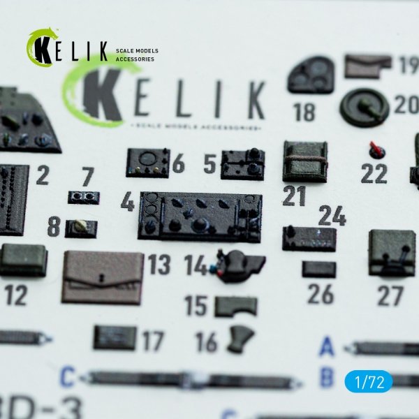 Kelik K72160 SBD-3 Dauntless - interior 3D decals for FlyHawk kit (1/72)