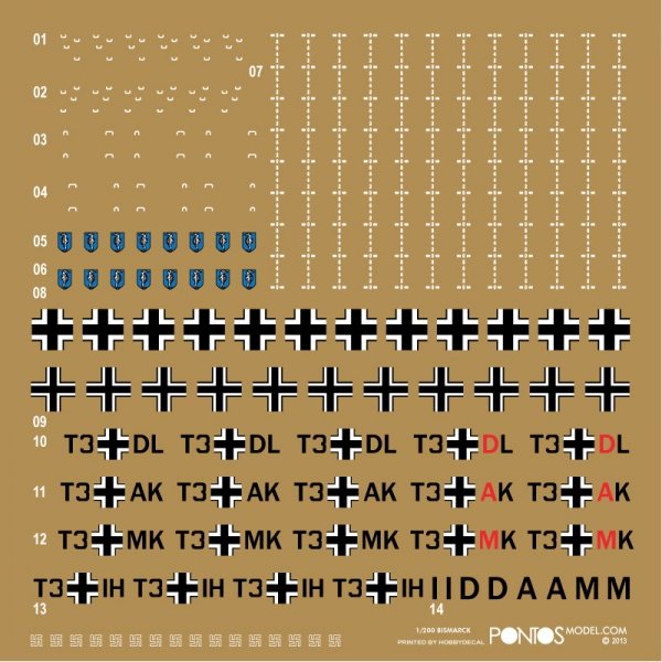 Pontos 27001F1 BISMARCK 1941 Detail Up Set Advanced (1:200)