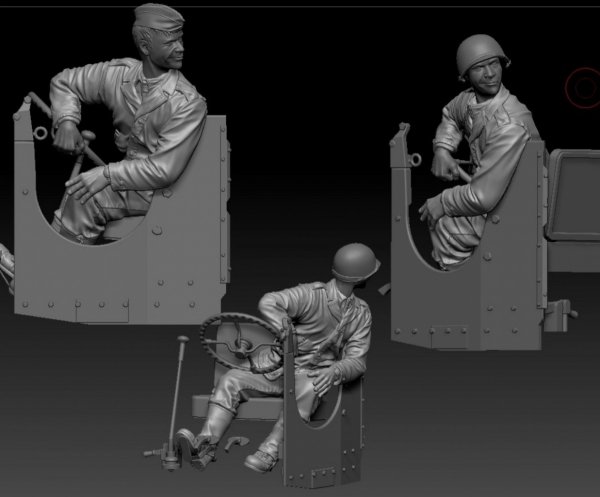 Thunder Model F35009 US Crew M1A1 Wrecker with Optional French Heads 1/35