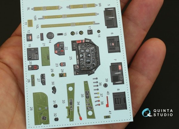 Quinta Studio QD32005 P-51D (Early) 3D-Printed &amp; coloured Interior on decal paper (for Tamiya kit) 1/32