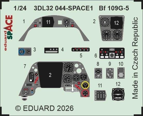 Eduard 3DL32044 Bf 109G-5 SPACE for AIRFIX 1/24