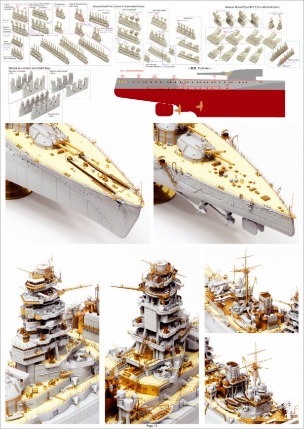 Pontos 35029F1 IJN NAGATO 1941 Detail Up Set 1/350