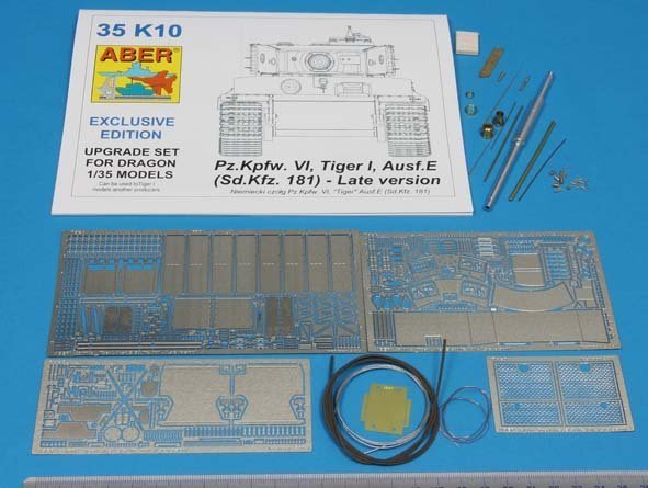 Aber 35K10 Pz.Kpfw. VI Ausf.E (Sd.Kfz.181) Tiger I – Late version (premium set) (1:35)