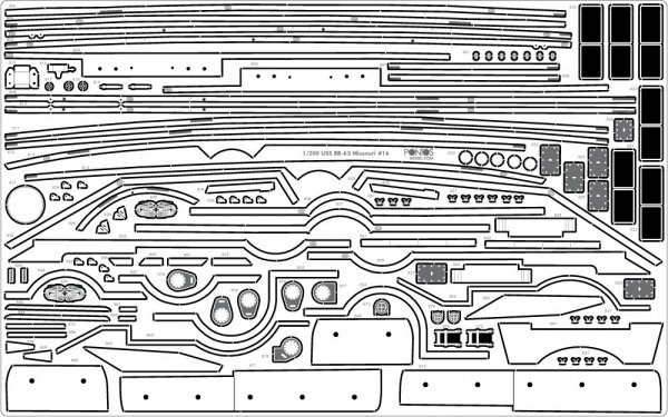Pontos 20004WD1 USS BB-61 Iowa 1944 Wooden Deck set (Teak Tone) (1:200)