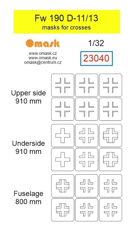 Omask 23040 Fw 190 D-11/13 masks for crosses 1/32