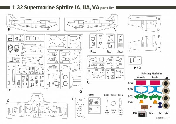 Hobby 2000 32001 Supermarine Spitfire IA 1/32